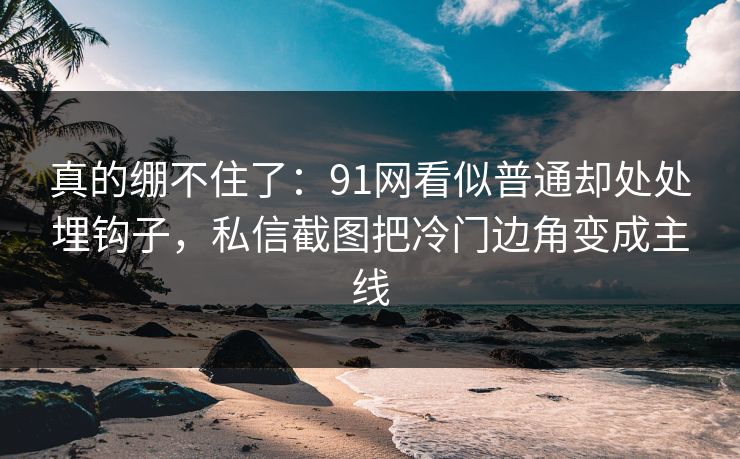 真的绷不住了：91网看似普通却处处埋钩子，私信截图把冷门边角变成主线